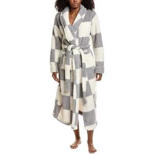 Sanctuary Womens  Shawl Collar Sherpa Robe, Grey